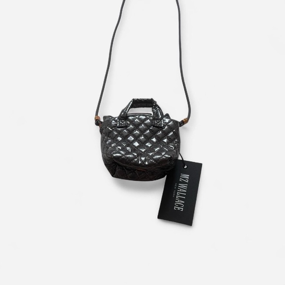 MZ Wallace Shimmering Black Quilted Mini Bag - Picture 1 of 1